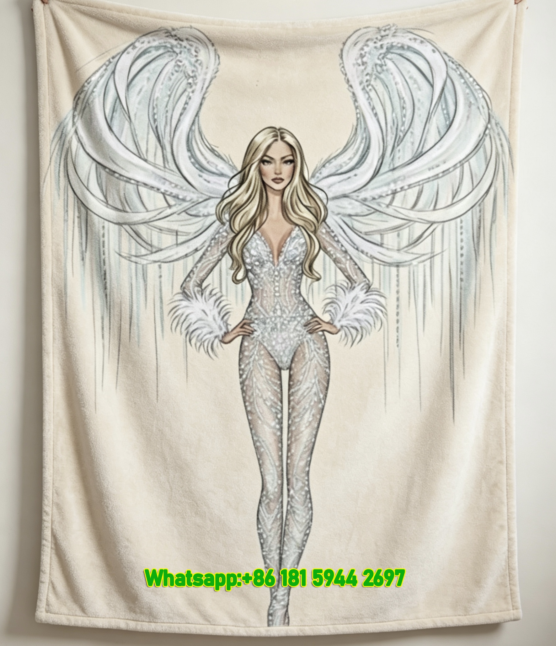 Victoria's Secret Snow Angel Fleece Throw Blanket V116
